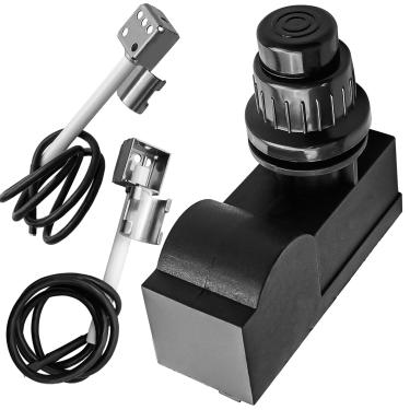 Imagem de HUQUZN Dispositivo de ignição eletrônico compatível com churrasqueira a gás Charbroil, botão de pressão de bateria de 2 saídas, gerador de faísca com fios de substituição DHLG-12