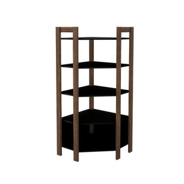 Imagem de Armário Canto Multiuso 70,5x165,5x70,5 cm Preto/Nogal - Tecnomobili