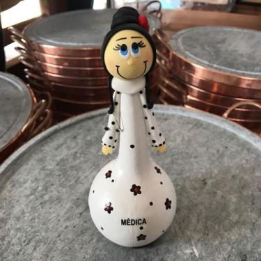 Imagem de Boneca Decorativa Profissões Médica Cabaça - Minas Artesanato
