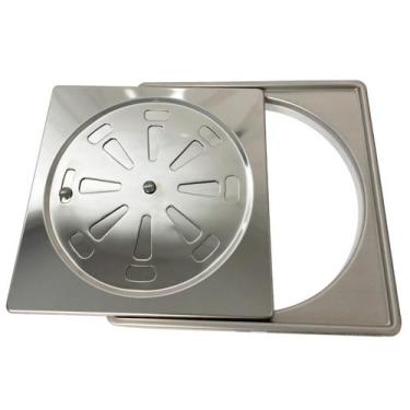 Imagem de Kit Porta Grelha + Ralo Abre Fecha 15X15 Inox 304 Caixilho - Flvx Hidr