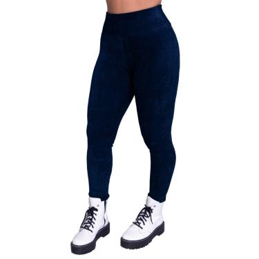 Imagem de Calça Legging Cotelê Veludo Vekyo Grossa Cós Alto Inverno Cintura Alta Frio Moda Casual-Feminino