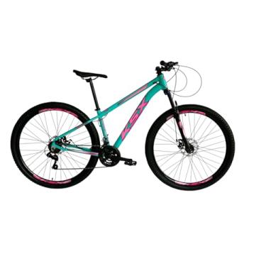 Imagem de Bicicleta Bike Aro 29 KSX E KSW XLT 200 MTB Alumínio 24V Marchas Rapid Fire - Cabeamento Superior Interno (VERDE ANIS (ADS ROSA), 19)