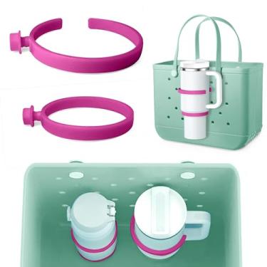 Imagem de Suporte de copo Bogg para Stanley 850 g 1,134 g, suporte de bebida compatível com sacolas de praia modernas e simples, acessório ajustável para garrafa de água, acessórios de bolsa Bogg (rosa vermelha