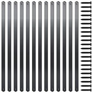 Imagem de Walrkaur Balaústres de Deck de Alumínio, Balaústres de Deck de Metal Plano, para Corrimão de Deck, Varanda Interna e Externa (Reta - Qtd./25, Preta - 29,5")