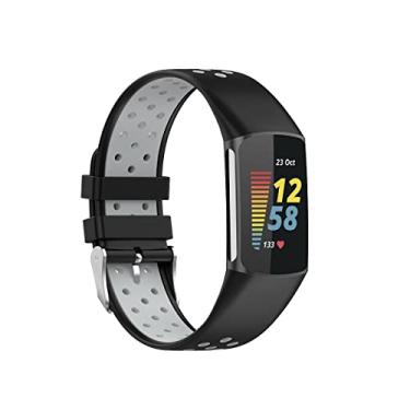 Imagem de Pulseira esportiva compatível com Fitbit Charge 6/Fitbit Charge 5 para mulheres e homens, pulseira de substituição macia e respirável para Fitbit Charge 6/Charge 5 Fitness Tracker