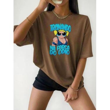 Imagem de Camiseta Feminina Oversized Estampa Força Do Ódio Lindinha - Dhonorio,