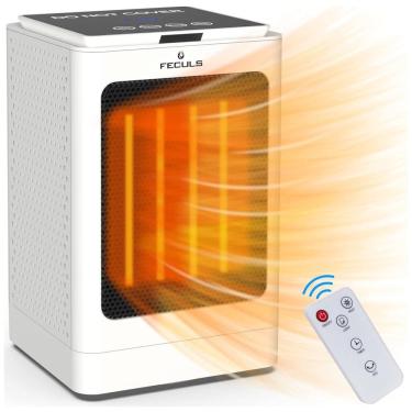 Imagem de Aquecedor Elétrico Portátil TEKcians GD9215AD11 com Controle Remoto e Temporizador, 110V, 750 1500W, Branco