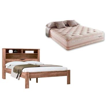 Imagem de Colchão Casal Scotland Maxspring Herval + Cama Invicta Atacama-Jatobá