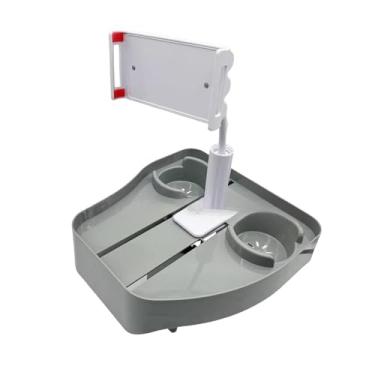 Imagem de IEUDNS Bandeja para bebidas de banheira com clipe ajustável, instalação fácil, 3 em 1, porta-copos para piscina, suporte para telefone para piscinas internas