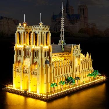 Imagem de BOOZUU Kit de luz para Lego-21061 Notre-Dame de Paris - Iluminação compatível com Lego Architecture Notre-Dame de Paris 21061 Conjunto de montar para adultos (apenas luzes, sem conjunto de Lego)