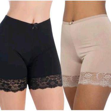 Imagem de Kit 2 shorts anagua plus size microfibra e renda - Deia, 54