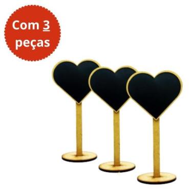 Imagem de Lousas Decorativas Quadro Negro C/3 Peças + Giz Branco - Fox Color