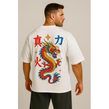 Imagem de Camiseta Streetwear Oversized Masculina dragon japan - swagon, G