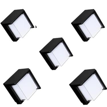 Imagem de KIT 5 Arandela Mini Iglu Quadrada Preta IP65 Luz Branco Quente 3000K 7W Design Moderno Para Ambiente Externos, Muros, Paredes.