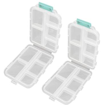 Imagem de Kit 2 Pçs Estojo Case Porta Comprimidos Semanal Caixa Organizadora Remedio Viagem (Transparente)