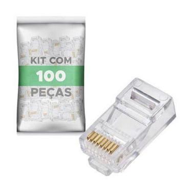 Imagem de Conector RJ45 5+ Macho 8x8 Cat5E - 100 Unidades - 062-0045 - 062-0045 