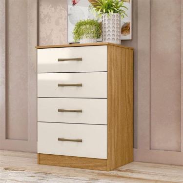 Imagem de Cômoda Gaveteiro Ambiente Ms913 Freijó Off White - Moval