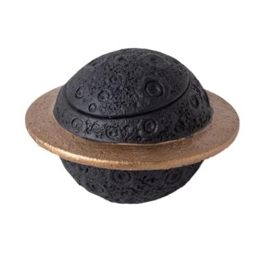 Imagem de KiBcsLic Urna para animais de estimação, pote para armazenamento de cinzas de animais, urna memorial de cimento para cães, gatos e filhotes de gatinhos, Preto