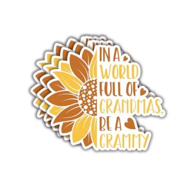 Imagem de (3 peças) em um mundo cheio de vovós Be A Grammy adesivo citações inspiradoras avó mamãe avós decalque vinil adesivos de presente para copo laptop Kindle garrafas de água livro telefone - Tamanho