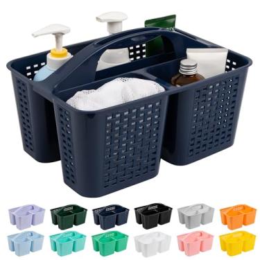 Imagem de Tiawudi Organizador de chuveiro portátil, organizador de organizador com alça, cesta de chuveiro de plástico, sabonete, xampu, suprimentos de cabelo e produtos de beleza, organizador de suprimentos de