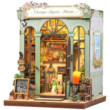 Imagem de Kit de casa de bonecas DIY em miniatura CUTEBEE Book Nook Champs-Élysées Florist