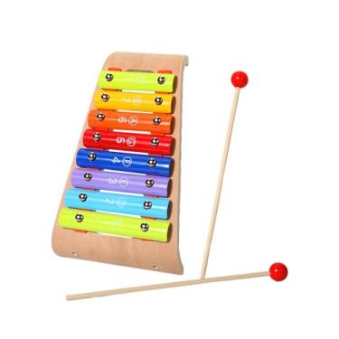 Imagem de Esquirla Xilofone de madeira para crianças, instrumento de percussão para bebês, brinquedos educativos de arco-íris com marretas para presentes de natal, pequeno 8 tons
