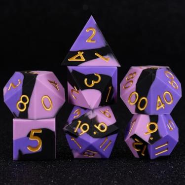 Imagem de D&D Silicone Rubber Polyhedral Dice,Sharp Edges DND Dice Set 7pcs (D4, D6, D8, D10, D12, D20, D%) for Dungeons and Dragons, RPG, MTG for Ages 15 and Up