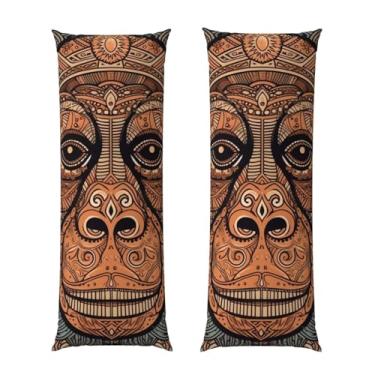 Imagem de Capa de travesseiro corporal com zíper ultramacia e refrescante, capa protetora respirável para o corpo, orangotango, estampa tribal, capa de almofada decorativa para casa 50,8 cm x 137,2 cm