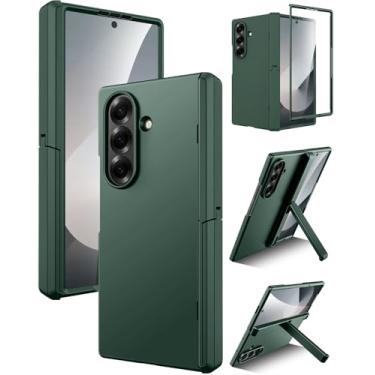 Imagem de Miimall Capa protetora de tela para Samsung Galaxy Z Fold 7, proteção de dobradiça amigável, com suporte para carregamento sem fio, capa fina invisível para celular Samsung Z Fold 7 verde