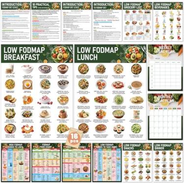 Imagem de Pôster de gráfico de lista de alimentos de baixo FODMAP de 16 peças para iniciantes FODMAP Friendly Health Food Guide semanal mensal plano de refeições alimentos para evitar receitas fáceis para