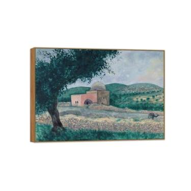 Imagem de Quadro de madeira - Pintura de arte de parede em tela famosa - Imagens para decoração de casa - pôster e impressões de aldeia 70 x 100 cm 27 x 39 pol