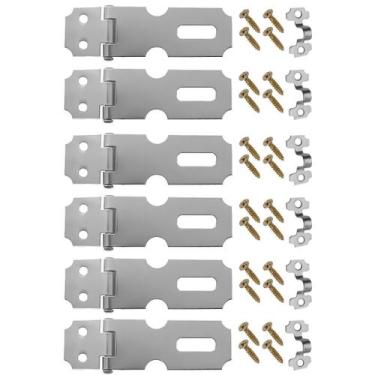 Imagem de Dobradiça Porta Cadeado Fecho Trinco Zincado 6,3Cm 06 Un - Silvana