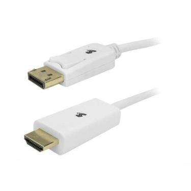 Imagem de Cabo Displayport Para Hdmi 2m Com Trava Branco 5+