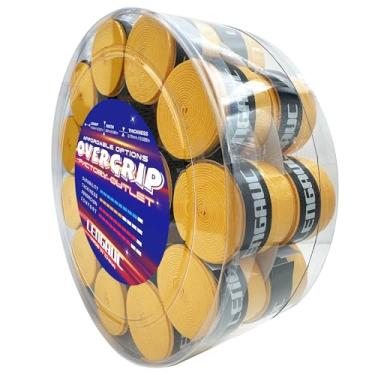 Imagem de Tacky Overgrips, tênis/badminton/pickleball/paddle, pacote com 30 amarelos, aderência aderente antiderrapante e absorvente, colorido, fita de aderência confortável, faixas de suor antiderrapantes