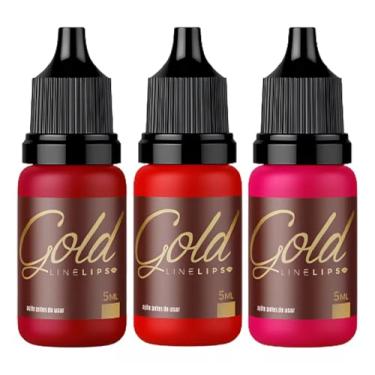 Imagem de Kit 3 Pigmentos Magcolor Line Lips Micropigmentação Labial Cores Vermelho Pitanga e Pink