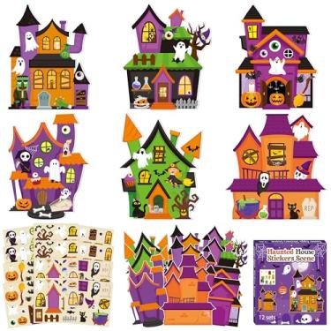 Imagem de CY2SIDE Halloween Haunted House Scene Sticker - 12 Set Halloween Ghost Sticker Art Craft for Kids School Rewards, Make a Haunted House Scene Game for Classroom Activities, Trick or Treat Party Favors