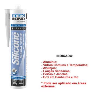 Imagem de COLA SILICONE ACETICO 280 Gr USO GERAL TRANSPARENTE TEK BOND