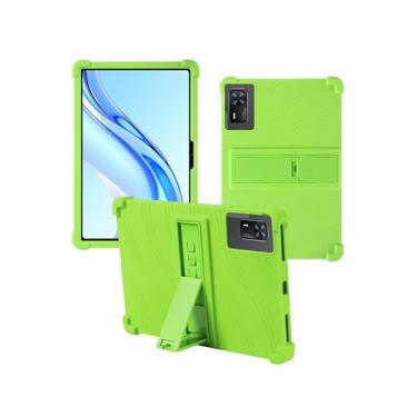 Imagem de Capa para tablet Doogee Tab E3+ Android 15 de 12 polegadas, capa protetora de borracha leve à prova de choque, capa protetora de silicone macio ajustável para crianças, verde