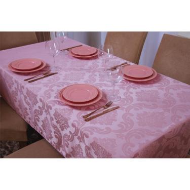Imagem de Toalha de Mesa Quadrada Jacquard 1,35x1,50 Rosa - 4 lugares