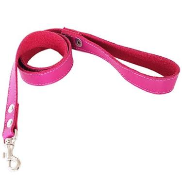 Imagem de Guia Para Coleira de Cachorro em Couro Reforçada Cães Pet 100cm - CREP