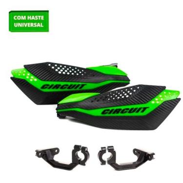 Imagem de Protetor de mão circuit - dakar - carbono com verde - modelo universal