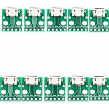 Imagem de 10 X Módulo Adaptador Micro Usb Femea Para Dip - OEM