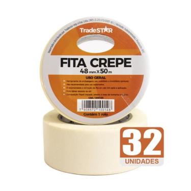 Imagem de Fita Adesiva Crepe Papel 48Mm X 50M C/32 Rolos 48X50 - Tradestar