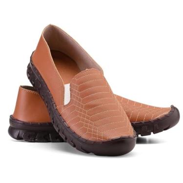Imagem de Tênis Slip-On Feminino, Branco, Sola Antiderrapante, Estilo Mocassim Casual (Caramelo, BR, Adulto, Numérico, 37)