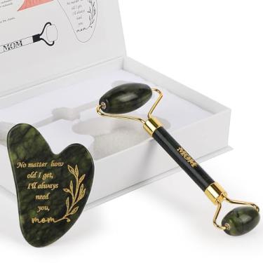Imagem de TYHBO Conjunto de rolos de rosto e Gua Sha, presentes para mãe de filho e filha, presentes de Dia das Mães, presentes de Ação de Graças para a mamãe
