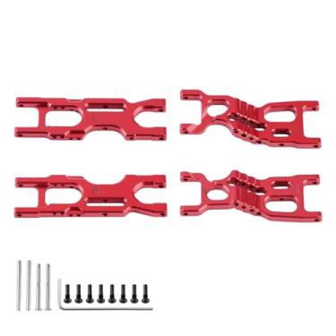 Imagem de GLOBACT F & R Suspension Arms Set Aluminum Alloy for Losi 1/16 Mini-B 1/18 Mini-T 2.0 RC Buggy Truck Upgrades Parts Replace LOS214003 (Red)