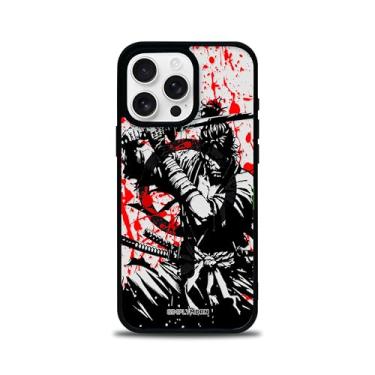Imagem de SIMPLYMDRN Capa transparente para iPhone 16 Pro Max [compatível com MagSafe] Design guerreiro - Capa legal para homens - Capa Fighter Assassin - [Anti-amarelo] (Bladewraith Preto)