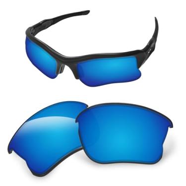 Imagem de Lentes de substituição de 1,6 mm compatíveis com óculos de sol Oakley Flak Jacket XLJ OO9009, antiarranhões e resistentes a impactos (espelhado azul gelo)