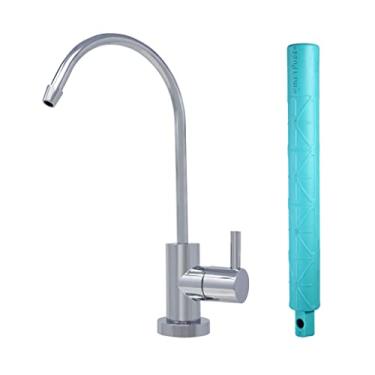 Imagem de Metpure Torneira do sistema de filtragem de água potável por osmose reversa - Bico dispensador de lacuna de ar (cromado) estilo europeu com chave RO-FW148