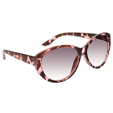 Imagem de proSPORT | Óculos de sol feminino Cat Eye com lentes coloridas e armação de tartaruga rosa + 1,75 não bifocal, tamanho grande